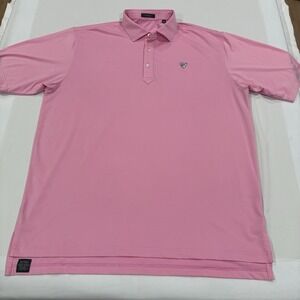Turtleson Polo Shirt Men's XL Performance Golf Shirt Pink Golf‎ Course Logo